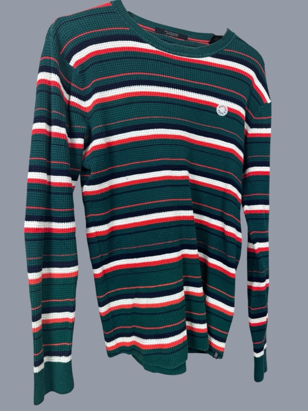 SCOTCH & SODA Striped Crewneck Sweater - Green/Red/White - Unbranded